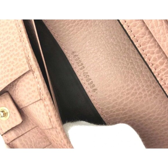 GUCCI Interlocking G Pink Leather Long Bifold Wallet credit card zipper 2BJ3533 - Picture 4 of 16